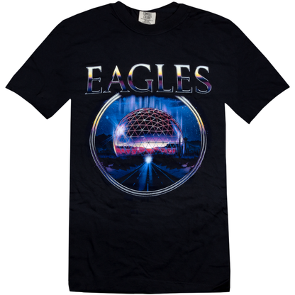 tee-black-fron eagles logo with sphere building-back sphere las vegas 2024-2025