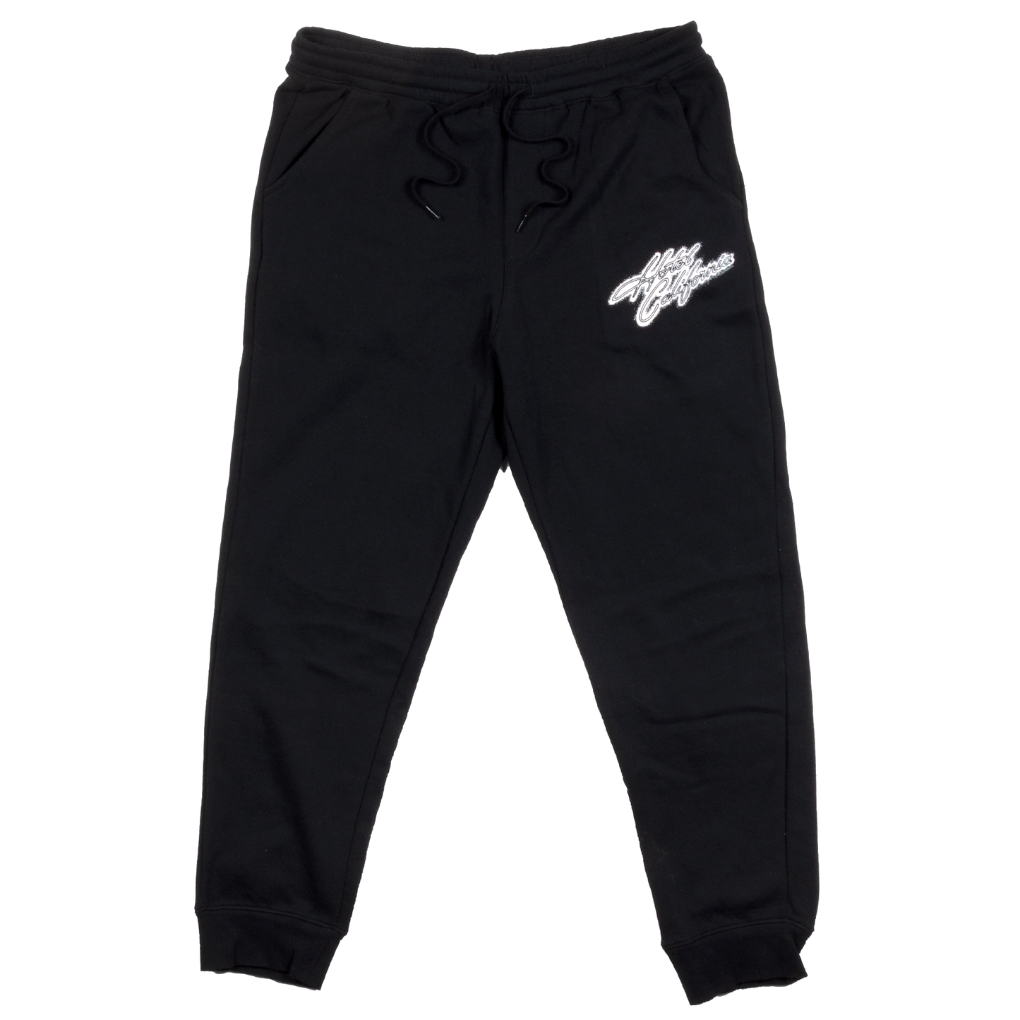 sweatpants-black-hotel california logo