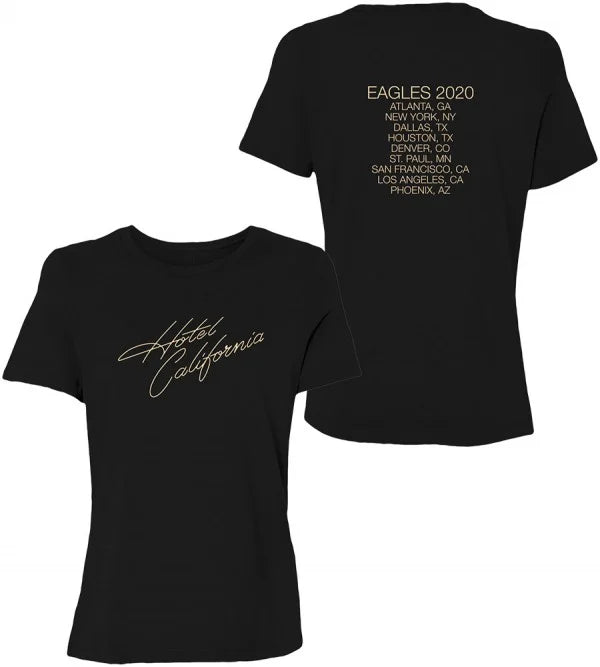 Tour 2020 Hotel California Script Womens T-Shirt